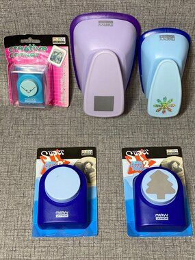 NEW Marvy Uchida “Clever Lever” Super Jumbo & GIGA Craft Paper Punch 5pc Lot NIP